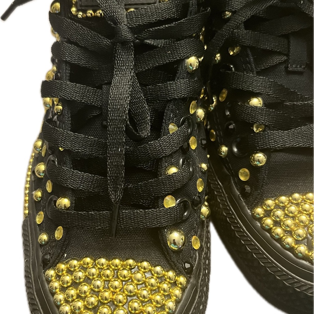 Converse Black and Gold Studded Sneakers